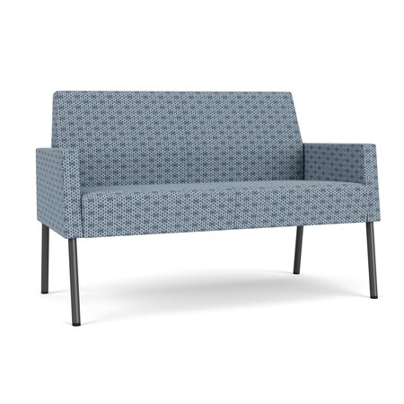 Lesro Mystic Lounge Reception Loveseat, Charcoal, RS Rain Song Upholstery ML1501